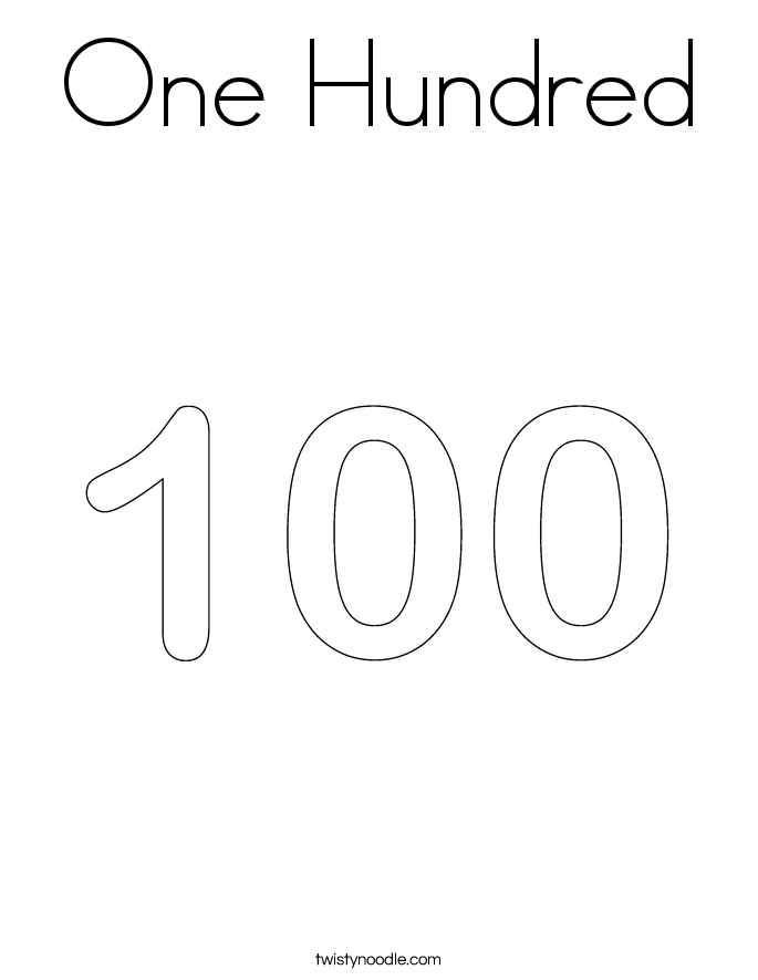 One Hundred Coloring Page Twisty - One Hundred Coloring Page 