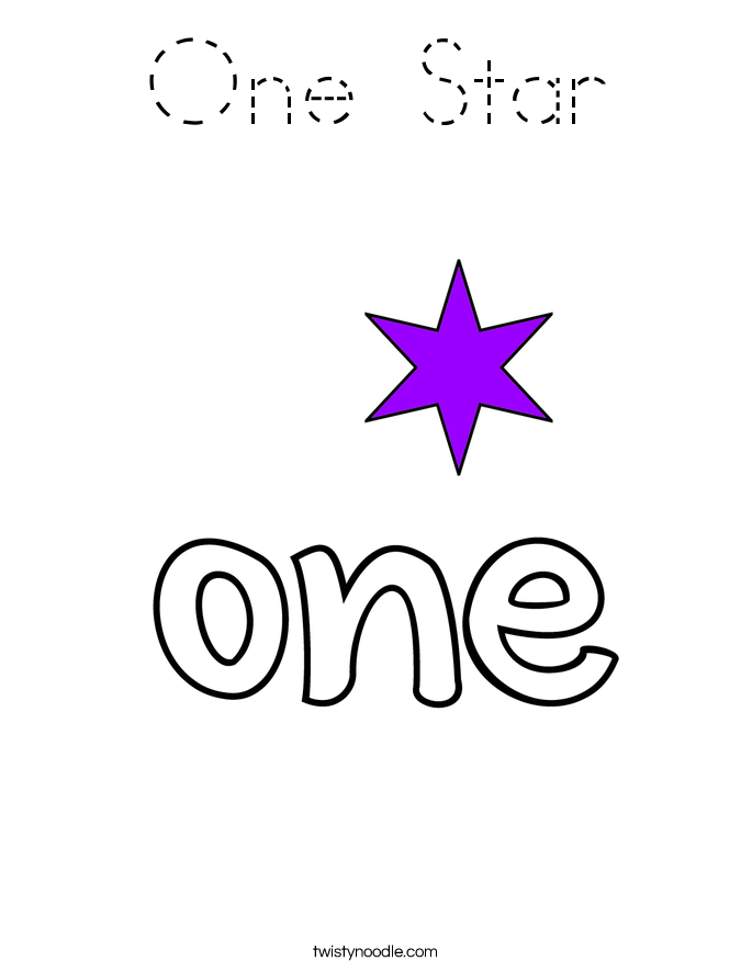 One Star Coloring Page