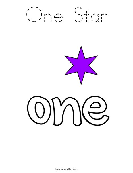 One Star Coloring Page