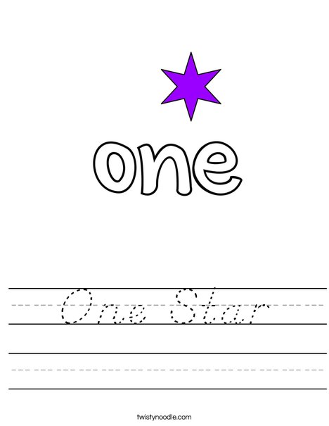 One Star Worksheet