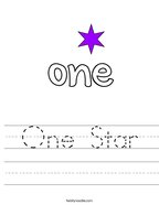 One Star Handwriting Sheet