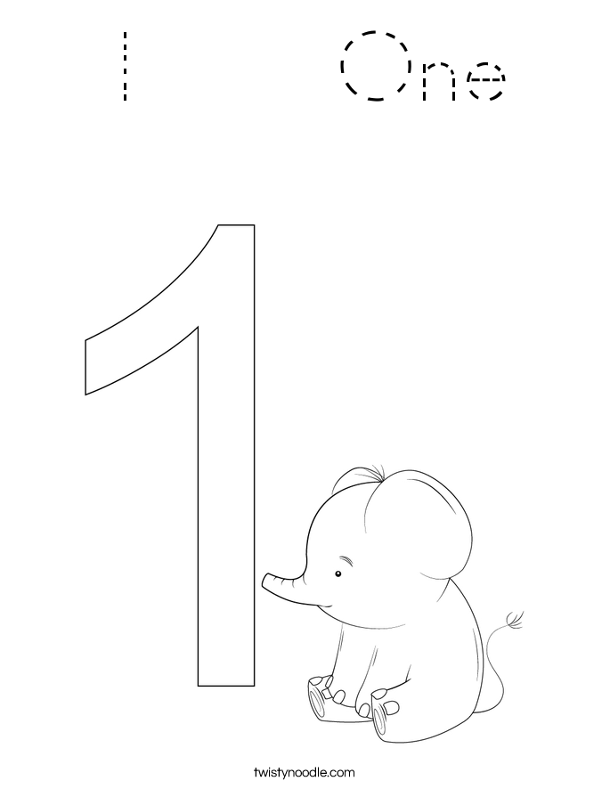1    One Coloring Page
