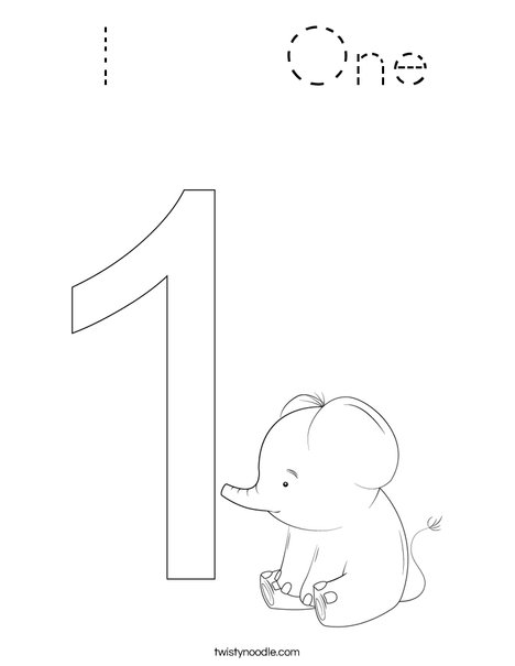 Elephant One Coloring Page
