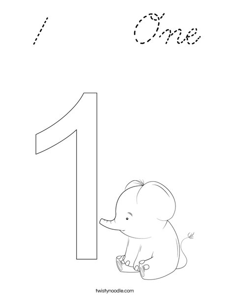 Elephant One Coloring Page