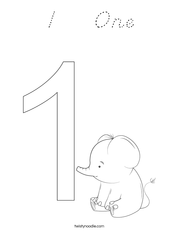 1    One Coloring Page