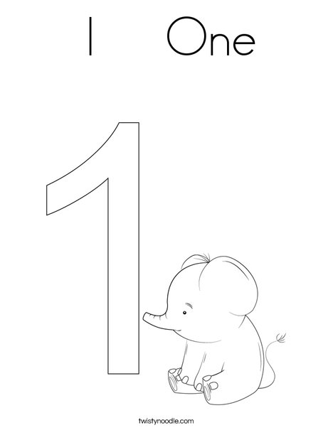 Elephant One Coloring Page