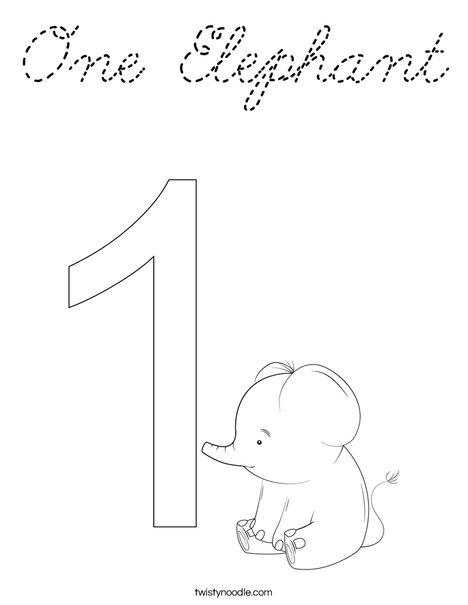 Elephant One Coloring Page
