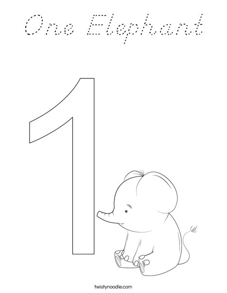 Elephant One Coloring Page