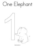 One Elephant Coloring Page