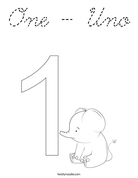 Elephant One Coloring Page