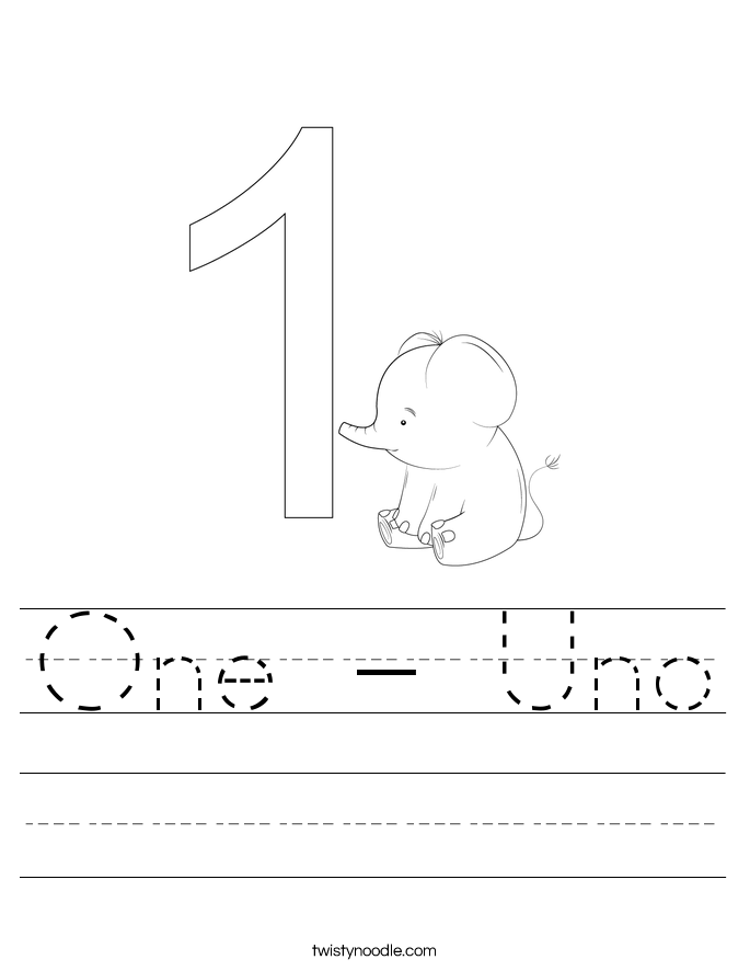 One - Uno Worksheet