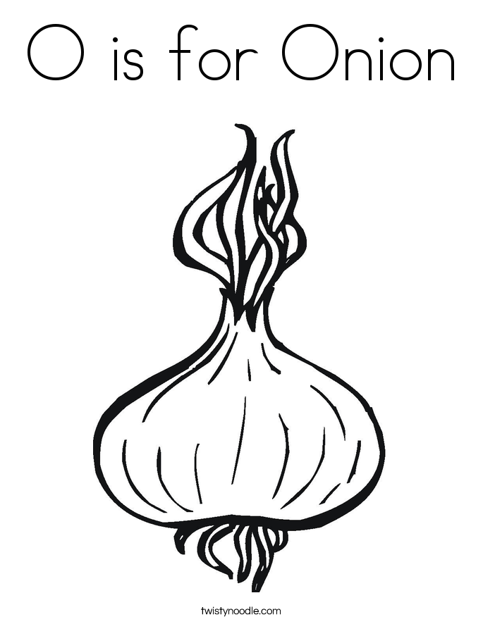 O is for Onion Coloring Page