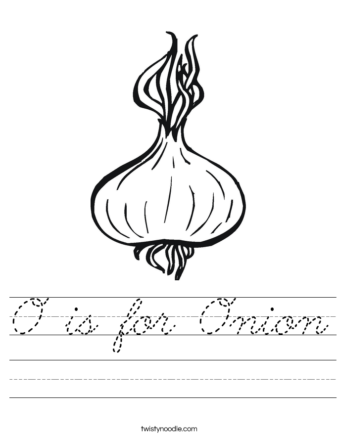 O is for Onion Worksheet