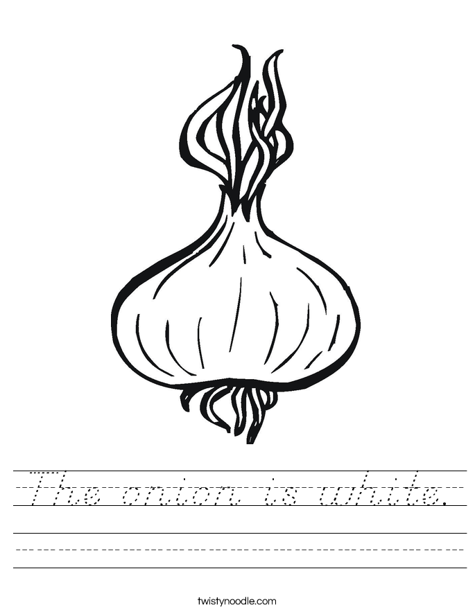 The onion is white. Worksheet