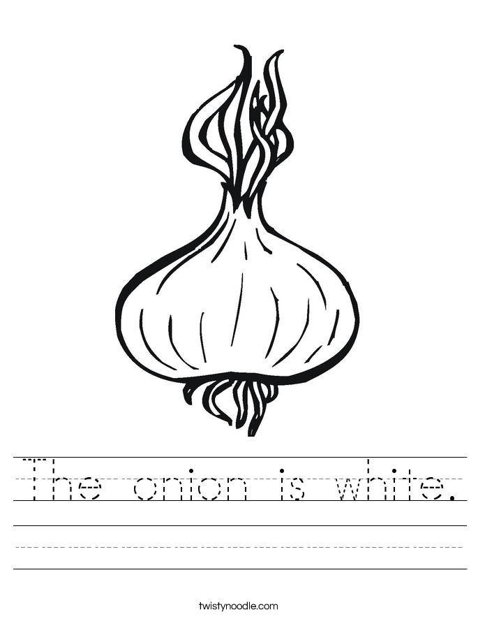 The onion is white. Worksheet