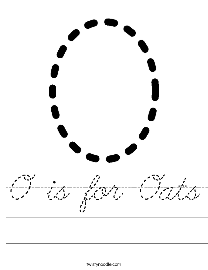 O is for Oats Worksheet