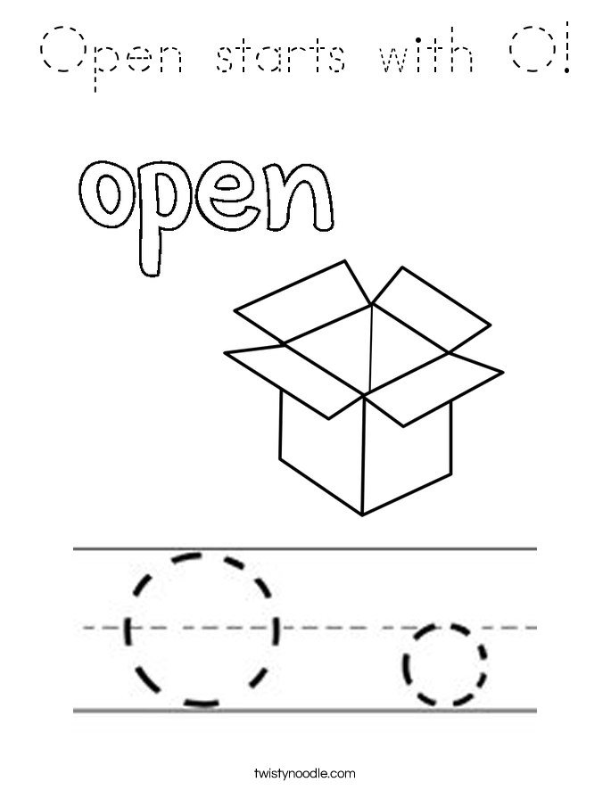 Open starts with O! Coloring Page