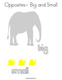 Opposites- Big and Small Coloring Page