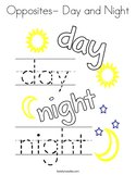 Opposites- Day and Night Coloring Page