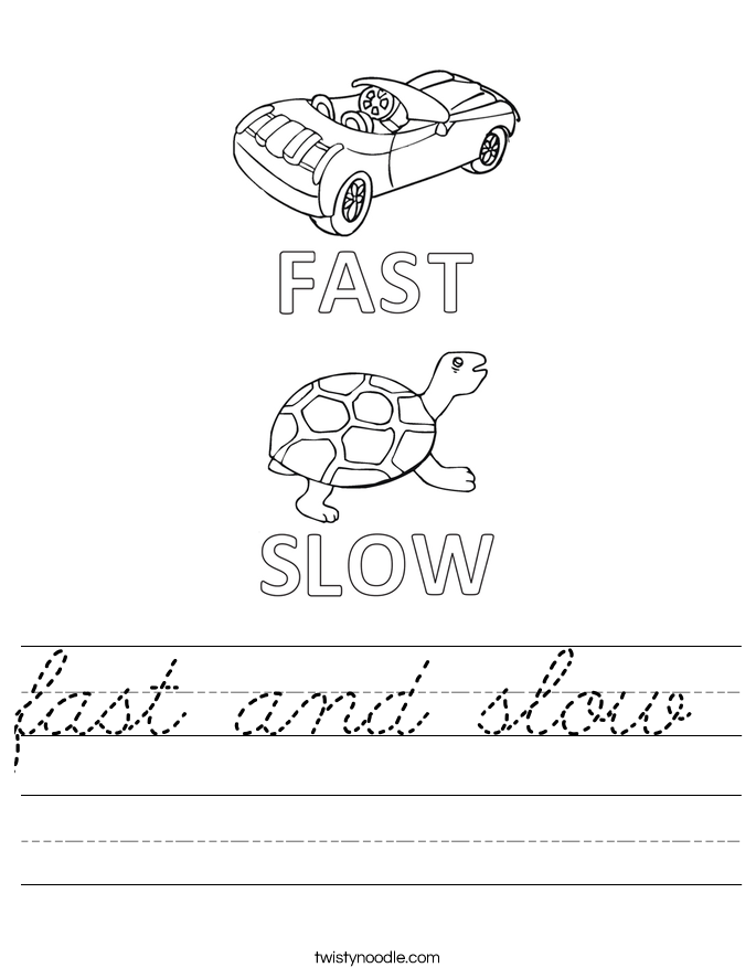 fast and slow Worksheet