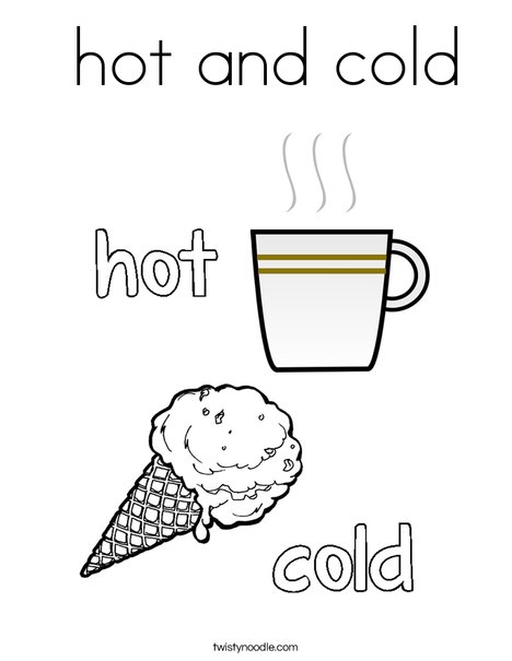 Opposites- Hot and Cold Coloring Page