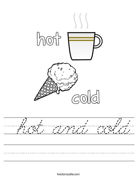 Opposites- Hot and Cold Worksheet