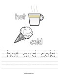  hot and cold Worksheet