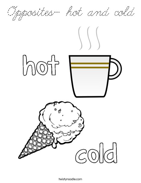 Opposites- Hot and Cold Coloring Page