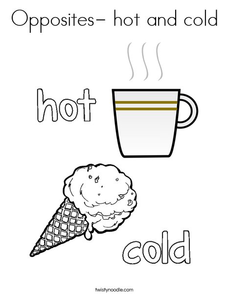 Opposites- Hot and Cold Coloring Page