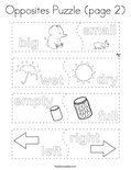 Opposites Puzzle (page 2) Coloring Page