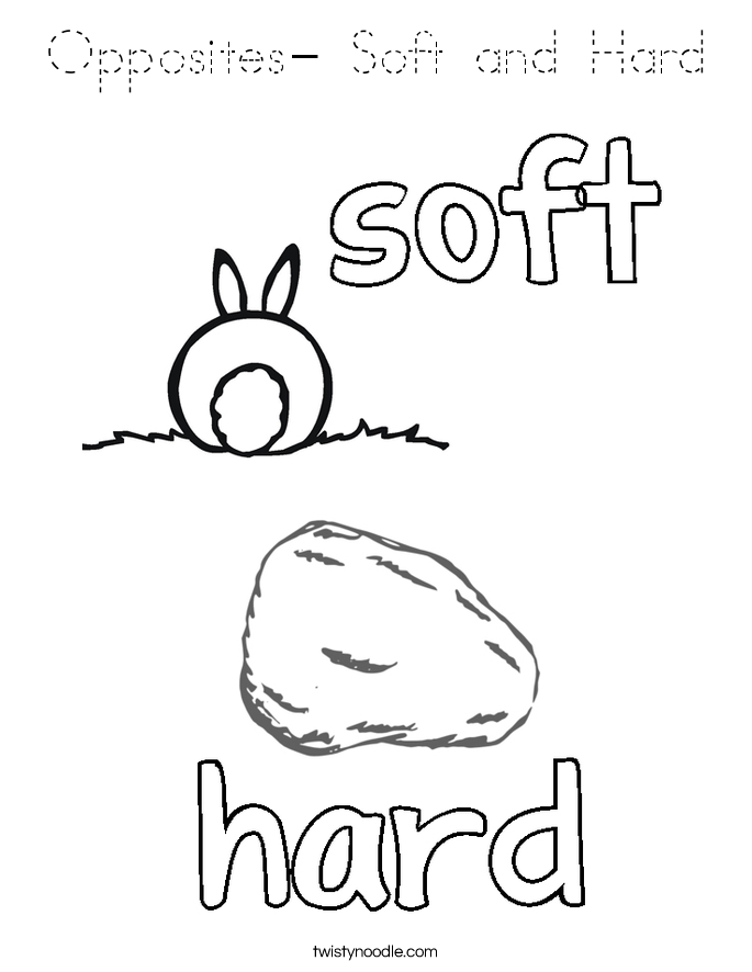 Opposites- Soft and Hard Coloring Page