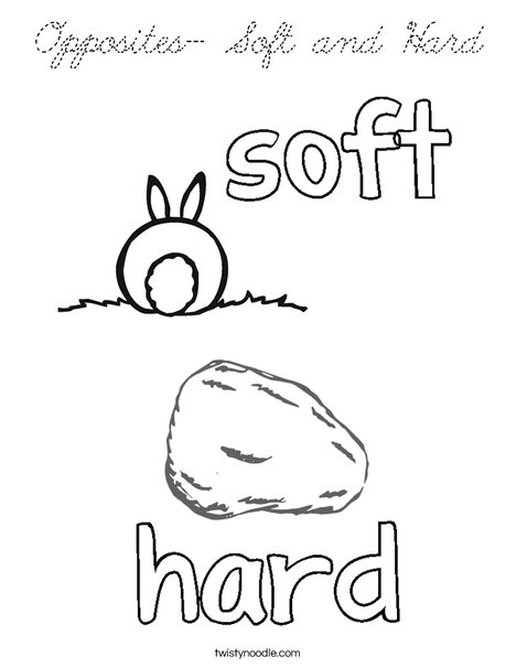 Opposites- Soft and Hard Coloring Page