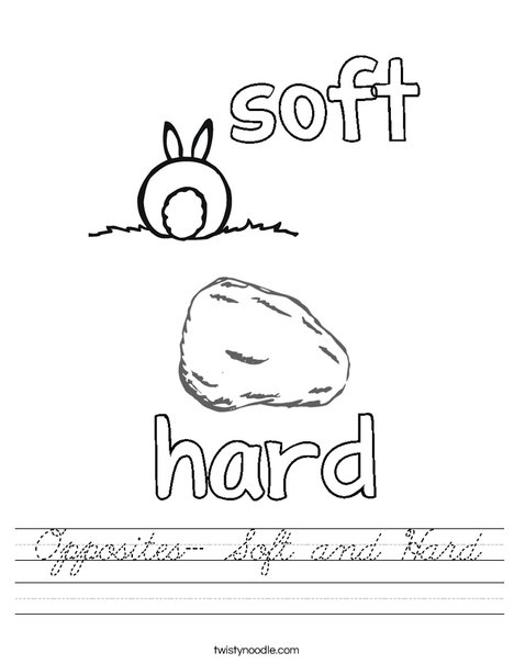 Opposites- Soft and Hard Worksheet