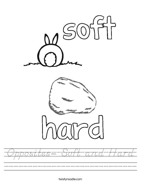 Opposites- Soft and Hard Worksheet