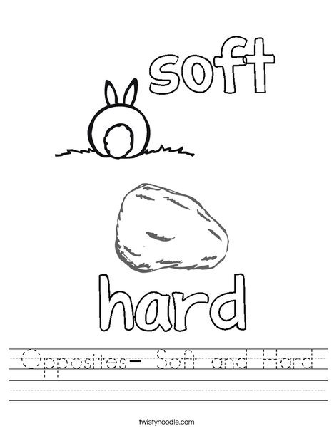 opposites soft and hard worksheet twisty noodle