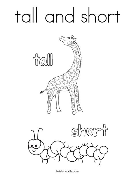 Opposites- Tall and Short Coloring Page