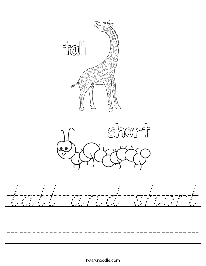 tall and short Worksheet