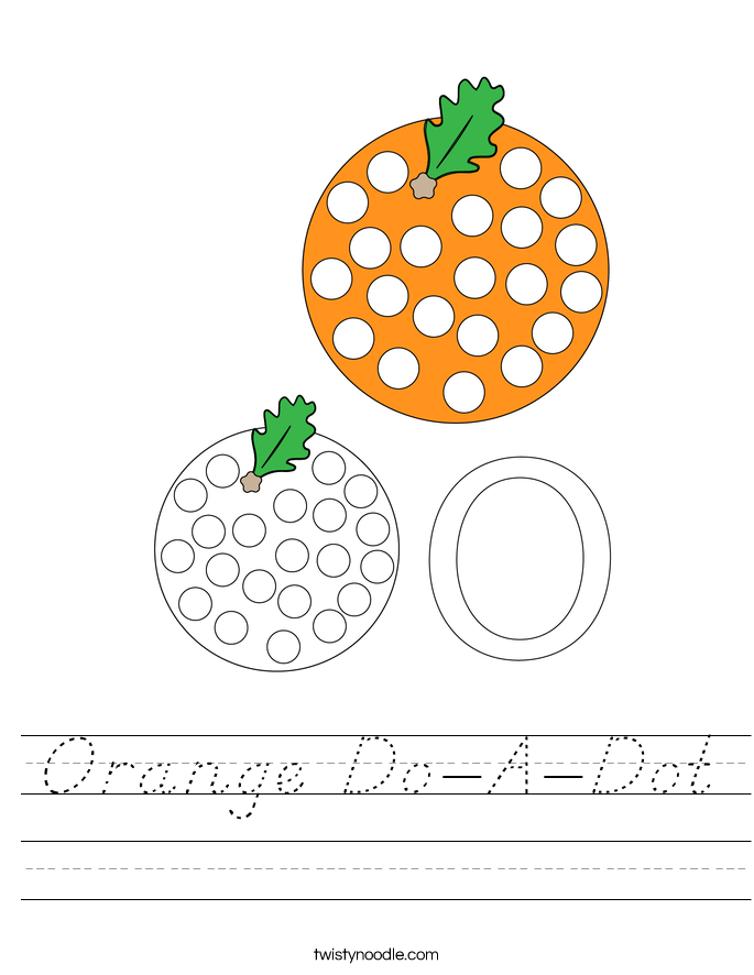 Orange Do-A-Dot Worksheet