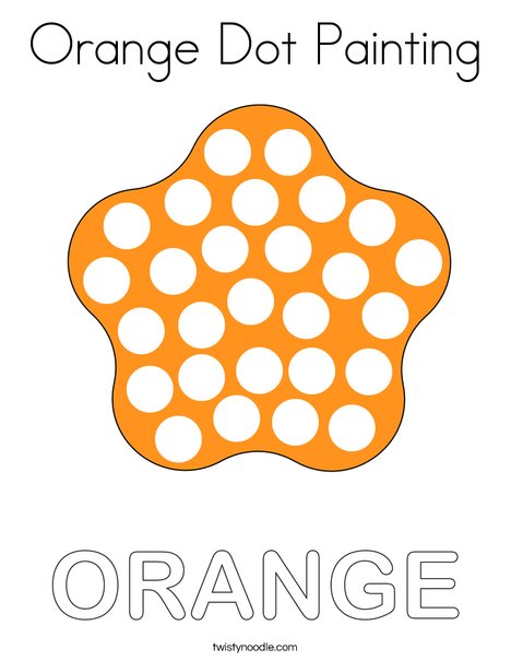 Orange Dot Painting Coloring Page