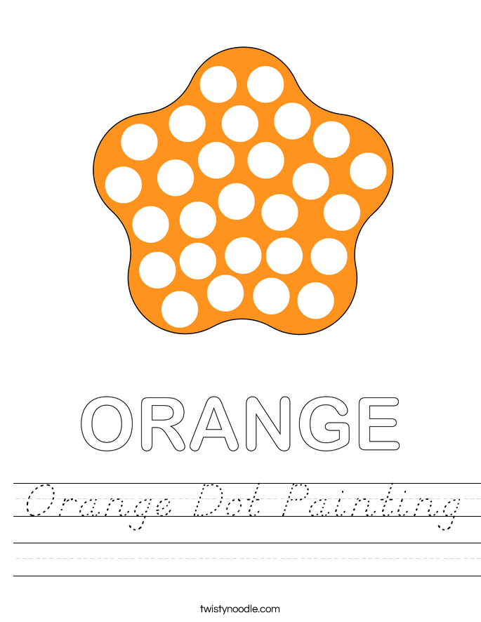 Orange Dot Painting Worksheet