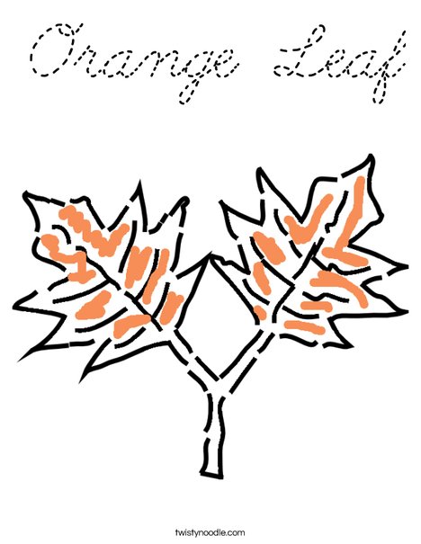 Orange Leaf Coloring Page