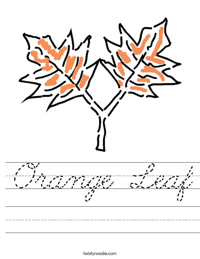 Orange Leaf Worksheet