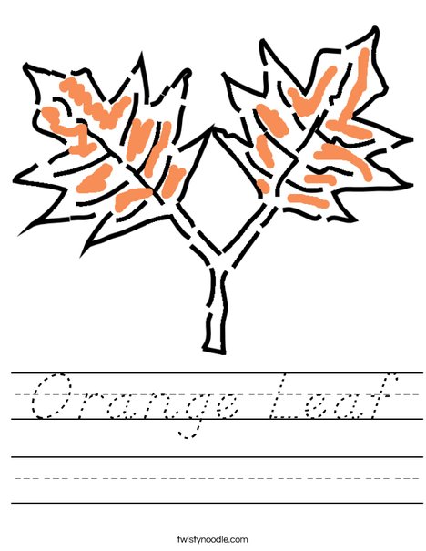 Orange Leaf Worksheet