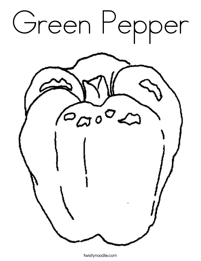 Green Pepper Coloring Page