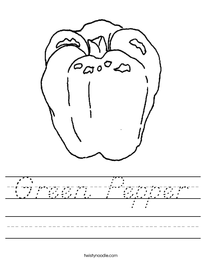 Green Pepper Worksheet