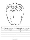 Green Pepper Worksheet
