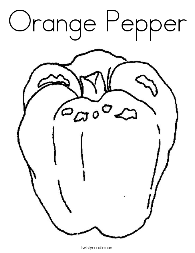 Orange Pepper Coloring Page