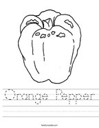 Orange Pepper Handwriting Sheet