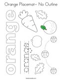 Orange Placemat- No Outline Coloring Page