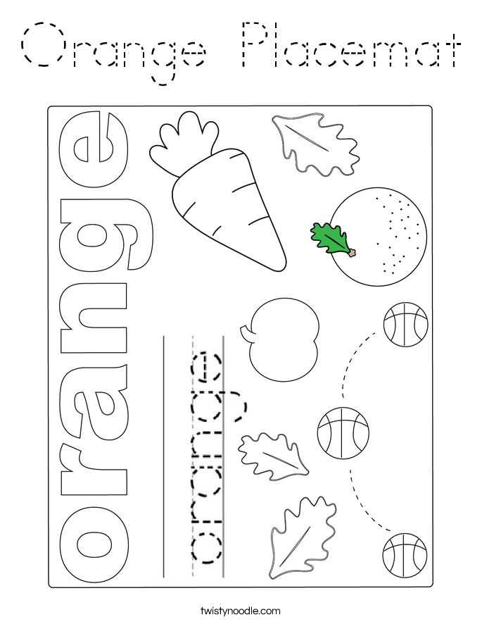 Orange Placemat Coloring Page